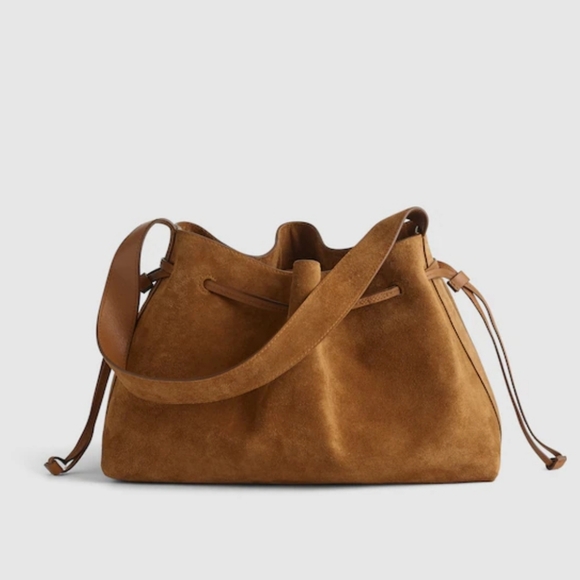 NWOT Madewell Women's The Drawstring Shoulder Bag Suede $198